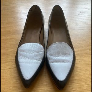 Everlane black and white loafers